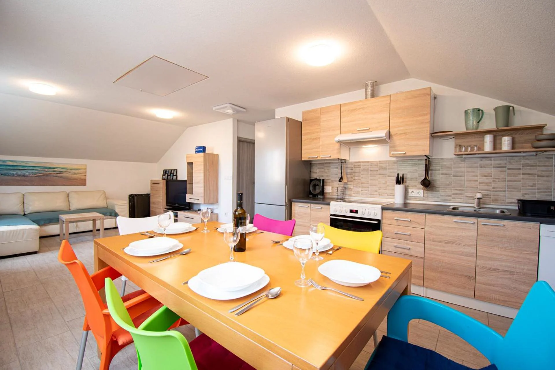 Living and dining space inside Vila Damjan