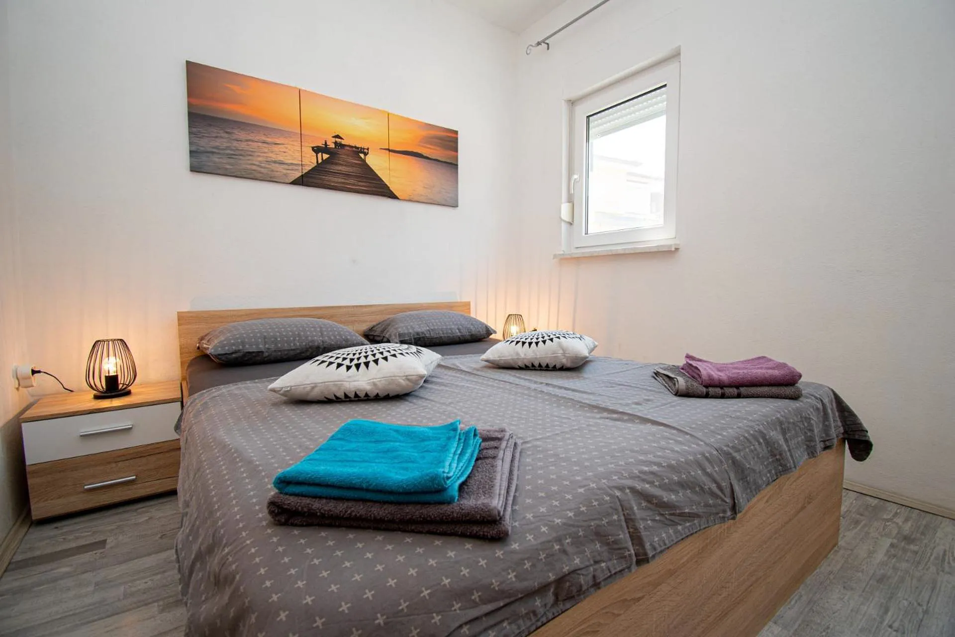 Double bedroom prepared for guests